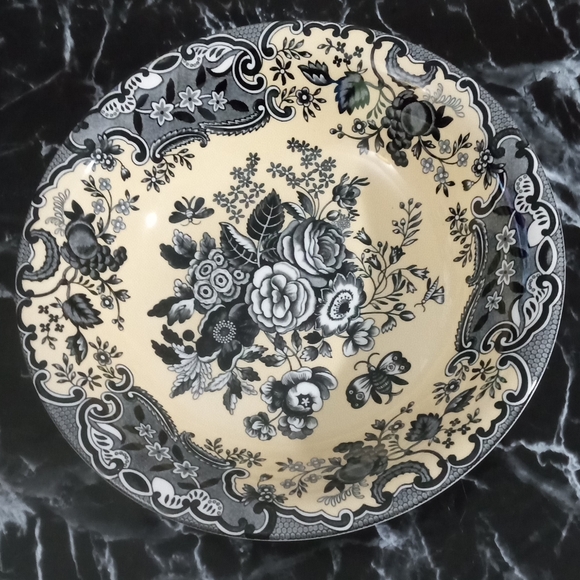 Spode Blue Room Garden Collection Bowl 8.25" Black Yellow White - Picture 5 of 11